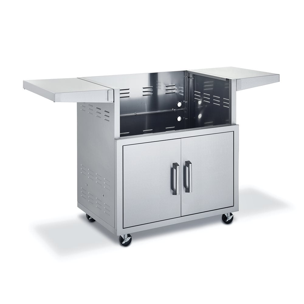 34-in Stainless Steel Cart with Doors & Shelves