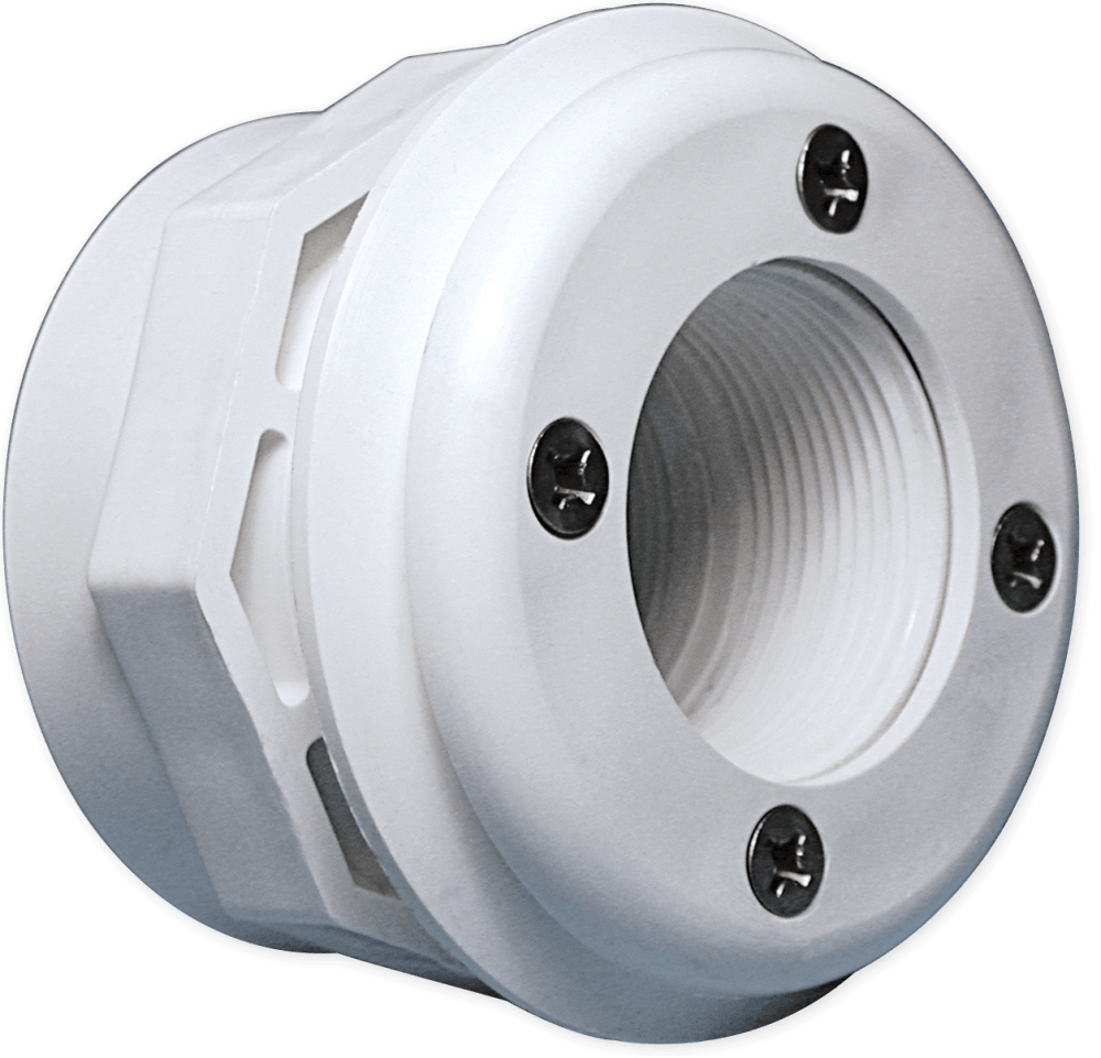 Waterway Steel Wall Fitting Assembly with Combo Spacer/Locknut, 1-1⁄2" FPT x 1-1⁄2" FPT, Gray | 400-9167B