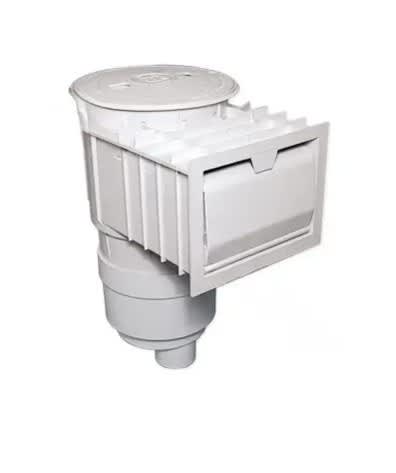 Waterway Renegade Gunite Skimmer, Single Port, Square Lid, 2" Socket (2 1/2" Spigot), White |540-6410-S