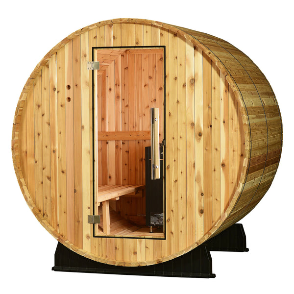 Essex 4 Person Barrel Sauna in Rustic Sauna