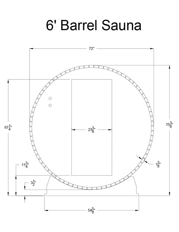 Princeton 6 Person Barrel Sauna in Rustic Cedar
