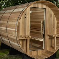 Almost Heaven Huntington 4-6 Person Canopy Barrel Sauna in Onyx