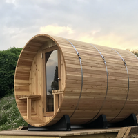 Almost Heaven Huntington 4-6 Person Canopy Barrel Sauna in Onyx