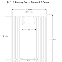 Almost Heaven Huntington 4-6 Person Canopy Barrel Sauna in Onyx