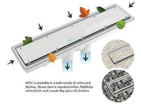 A&A AVSC Dual Pebble Top Channel Drain White | 289101