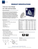 Vivid 360 Low Line Voltage 20W 120V LED Pool Light Bulb | VLB3501-WT