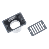 CMP 2" x 4" Deck Drain, 2" FIP x Socket, Gray