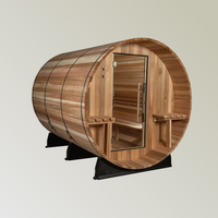 Almost Heaven Huntington 4-6 Person Canopy Barrel Sauna in Onyx