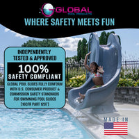 Global Tidal Wave Pool Slide Right Turn Gray