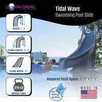 Global Tidal Wave Pool Slide Right Turn Gray