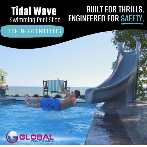 Global Tidal Wave Pool Slide Right Turn Gray