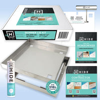 HIDE 12" Skimmer Cover, 2 1/4"-2 1/2" (6cm) Material, Square Inlay Lid, Concrete Parts Included | HSL12-2.5KIT