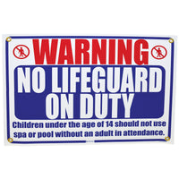 Pentair Rainbow No Lifeguard on Duty Sign 18" x 24"