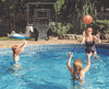 SAFTRON BASKETBALL HOOP WITH DUAL BLACK SUPPORT POST ESCUTCHEONS INCLUDED 42