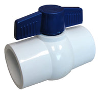 American Granby PVC Ball Valve with Blue Handle, Economy Series Plastic SxS 2" | VLPBV020SBH