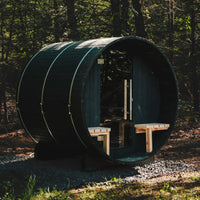 Audra 2-4 Person Canopy Barrel Sauna in Onyx