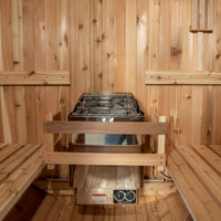 Salem 2 Person Barrel Sauna in Rustic Cedar