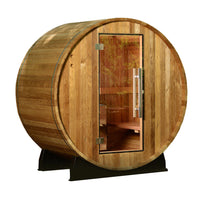 Salem 2 Person Barrel Sauna in Rustic Cedar