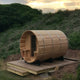 Huntington 4-6 Person Canopy Barrel Sauna in Rustic Cedar