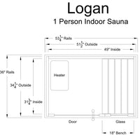 Logan 1 Person Indoor Sauna in Rustic Red Cedar