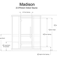 Madison 2-3 Person Indoor Sauna in Rustic Red Cedar