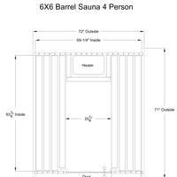Pinnacle 4 Person Barrel Sauna in Rustic Cedar
