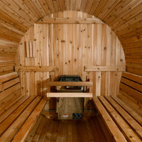 Princeton 6 Person Barrel Sauna in Rustic Cedar