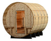 Grandview 4-6 Person Canopy Barrel Sauna in Rustic Cedar