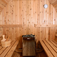 Seneca 6 Person Barrel Sauna in Rustic Cedar