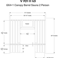 Vienna 2 Person Canopy Barrel Sauna in Rustic Cedar