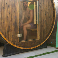 Watoga 2-4 Person Barrel Sauna in Rustic Cedar